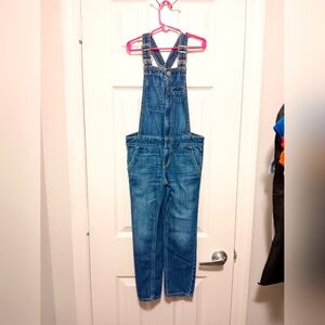GapKids Blue Jeans Zipper front w/ Button on top Overalls /Size: Small (Regular)